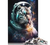 Astronaut Art Tiger Puzzle Premium 100% Recycled Board Paper Rectangular Jigsaw Puzzle for Boy Or Girl 1000pcs (75x50cm)