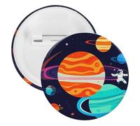 Astronaut Badge Metal Round Pins, Lightweight Brooch for Backpack, Fashion Button Pins Badge for Shirts, Jackets, Shawl Coat, Unisex, 20PCS, Tinplate, metal round pins
