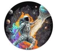 Astronaut Basketball 1000-Piece Jigsaw Puzzle Round JigsawPuzzle 1000 Pieces for Adults Interactive Family Game, Brain Challenge, Educational Toy 67.5x67.5cm