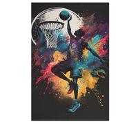 Astronaut Basketball Adults Wooden Jigsaw Puzzle, for Kids Wooden Puzzles Toys Family Game Play,Brain Training 1000 Piece 78×53cm