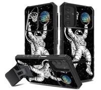 Astronaut Basketball Case for Samsung Galaxy A05S 5G, Foldable Kickstand & Hidden Camera Cover, Shockproof Anti-Scratch Slim Full Body Protective Cover for Boys, Teens, Sci-Fi Sports Lovers