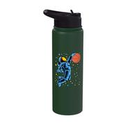 Astronaut Basketball Player in Planet Space Coach Team Stainless Steel Insulated Water Bottle