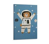 Astronaut Bear Colorful Painting CuteWall Decoration Posters Motivational Wall Posters Suitable for Office Gym Bedroom Decoration AestheticFrame-style 24x36inch(60x90cm)