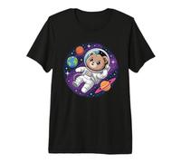 Astronaut Bear in Space Simple Animals Galaxy Premium T-Shirt