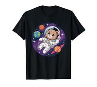 Astronaut Bear in Space Simple Animals Galaxy T-Shirt