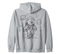 Astronaut Bear Space Explorer Cosmic Adventure Zip Hoodie