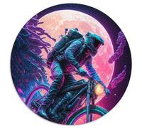 Astronaut Bike 1000 Pieces Puzzles for Adults 1000 Pieces Round Puzzle Gifts Ideal DIY Decor & Brain Teaser Gift 67.5x67.5cm