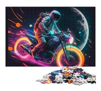 Astronaut Bike 1000 Pieces Puzzles for Adults Wooden Puzzles DIY Decoration, Brain Challenge, for Adult, Family, 50x75CM/19.68x29.52inch