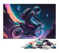 Astronaut Bike JigsawPuzzle 1000 Pieces for Adults Jigsaw Puzzles Perfect for Teenagers & Collectors, Ideal Home Decor & Travel Gift 26X38CM/10.23x14.96inch