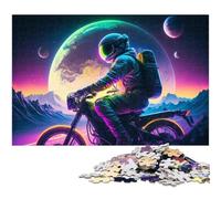 Astronaut Bike JigsawPuzzle 1000 Pieces for Adults Jigsaw Puzzles Perfect for Teenagers & Collectors, Ideal Home Decor & Travel Gift 50x75CM/19.68x29.52inch
