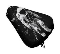 Astronaut Bike Seat Cover Soft Waterproof Bike Saddle Rain Cover with Drawstring Rainproof Dust Resistant Bicycle Seat Cushion Protector for Outdoor Travel, Stationary Bikes
