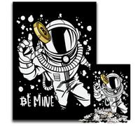 Astronaut Bitcoin Adult Jigsaw Puzzles 1000 Pieces Paper Jigsaw Creative Family Game & Home Decor for Teenagers 1000 PCS(38x26cm)