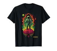 Astronaut Brain Moon Surreal Psychedelic Sci-Fi Flag Plant T-Shirt