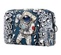 Astronaut Breaking The Wall Cosmetic Bag for Women, Travel Toiletries Bags Large Makeup Handy Pouch Organiser Bag with Zipper