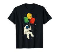 Astronaut Building Blocks Outer Space Planets Bricks Kids T-Shirt