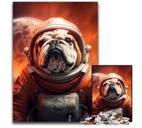 Astronaut Bulldog PuppyJigsaw Puzzles for Adults 1000 Piece Difficult Puzzles for Adults Perfect for Christmas Halloween Easter New Year