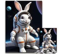 Astronaut Bunny Adventure 1000Pc Adults Jigsaw Puzzle Challenging Puzzles Perfect for Family Fun on Christmas Thanksgiving Birthdays & Easter 1000 PCS(75x50cm)