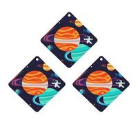 Astronaut Car Air Freshener, 3 Pcs Rhombus Hanging Air Freshener Cards, Long Lasting Fragrance Scented Cards for Car, Home, Office White-style