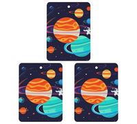 Astronaut Car Air Freshener, 3 Pcs Square Hanging Air Freshener Cards, Long Lasting Fragrance Scented Cards for Car, Home, Office Gray-style