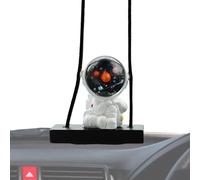 Astronaut Car Ornament - Swinging Spacemans Mirror Hanging, Cute Rearview Charm Pendant, Decorative Dashboard Accessory for Cars | Fun Interior Decoration for Rear View Mirror Enhancement