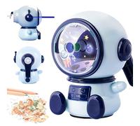 Astronaut Cartoon Manual Adjustable Pencil Sharpener with Crank and Container for Children's Office Classroom (Three-Level Adjustable)