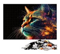 Astronaut Cat 1000 Piece Jigsaw Jigsaw Puzzles Challenging Brain Teaser, Family Activity, Home Decor, 50x75CM/19.68x29.52inch