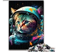 Astronaut Cat 1000 Pieces Jigsaw Puzzles for Adults And Teens, Educational Games Home Decoration Birthday Present, Gifts, Wall Art (50x75cm)