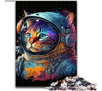Astronaut Cat 1000 Pieces Jigsaw Puzzles for Adults And Teens, Staycation Kill Time Every Piece Is Unique - Challenging Family Fun Game (26x38cm)