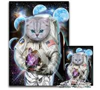 Astronaut Cat Explore Moon Jigsaw Puzzles for Adults 1000 Piece Difficult Puzzles for Adults Perfect for Christmas Halloween Easter New Year 1000 PCS(75x50cm)