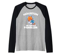 Astronaut Cat Houston We Have A Pawblem Funny Space Pun Raglan Baseball Tee