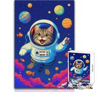 Astronaut Cat in Space 1000 Piece Jigsaws for Teenagers Logical Thinking Development Game Great Gift for Meaningful Moments Size 50x75cm