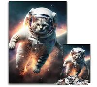 Astronaut Cat in Space Jigsaw Puzzles for Adults 1000 Piece Difficult Puzzles for Adults Challenging Brain Teaser Family Activity Home Decor 1000 PCS(75x50cm)