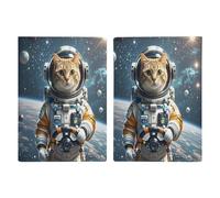 Astronaut Cat in Space Passport Holder Passport Wallet PU Leather Passports Protective Cover Slim Travel Accessories