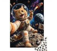 Astronaut Cat Jigsaw Puzzle for Adults, 1000 Pieces, 70x50cm/1000pcs, Relaxing Indoor Activity, Evening Leisure And Puzzle Lovers