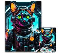 Astronaut Cat Jigsaw Puzzles for Adults 1000 Piece Puzzles for Adults Interactive Family Game Ideal Family Activity Game 1000 PCS(38x26cm)