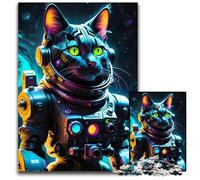 Astronaut Cat Jigsaw Puzzles for Adults 1000 Piece Puzzles for Adults Perfect for Halloween Christmas Birthday Gift 1000 PCS(38x26cm)