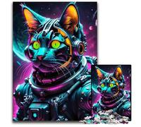 Astronaut Cat JigsawPuzzle 1000 Pieces for Adults Paper Jigsaw Creative Family GameHome Decor for Teenagers 1000 PCS(38x26cm)