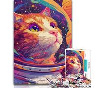Astronaut Cat JigsawPuzzle 1000 Pieces for Teenagers,Challenging To Complete But Fun And Humorous Birthday Present,Gifts,Wall Art (38x26cm)