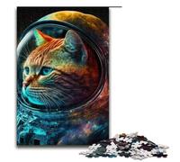 Astronaut Cat JigsawPuzzle Pieces for Adults Jigsaw Puzzles Birthday Gift Idea Challenging Brain Teaser Game 1000 PCS(75x50cm)