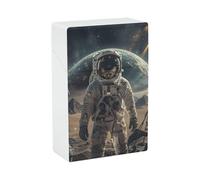 Astronaut Cat Pictures Cigarette Case 85mm King Size, Crushproof Plastic Cigarette Box Holder for Men Women Cigar Protective Cover Waterproof Cigarettes Holder 20 Capacity