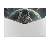 Astronaut Cat Pictures File Folder, Plastic Accordion File Folders with 6 Pockets, Expanding File Organizer with Snap Closure, Portable Document Paper Organizer, Office Supplies Filing Folders