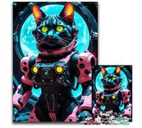 Astronaut Cat Piece Jigsaw Puzzle Challenging Puzzles Ideal for Family Fun RelaxationHoliday Gifts 1000 PCS(75x50cm)