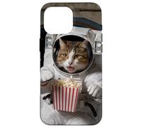 Astronaut Cat Popcorn Space Snack Funny Case for iPhone 16 Pro Max