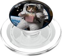 Astronaut Cat Popcorn Space Snack Funny PopSockets PopGrip for MagSafe