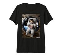 Astronaut Cat Popcorn Space Snack Funny Premium T-Shirt