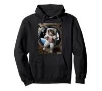 Astronaut Cat Popcorn Space Snack Funny Pullover Hoodie