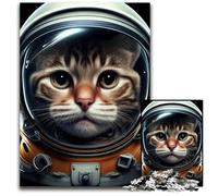 Astronaut Cat Space Animal Jigsaw Puzzles for Adults 1000 Piece Puzzles for Adults Perfect for Halloween Christmas Birthday Gift 1000 PCS(38x26cm)