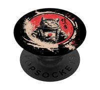 Astronaut Cat Space Cosmic Japanese Retro PopSockets Adhesive PopGrip
