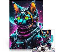 Astronaut Cat1000 Pieces Jigsaw Puzzles for teenagers Stress Reliever Staycation Kill time Artists Collection, Fine Art 38x26cm