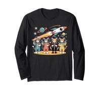 ASTRONAUT CATS ROCKET SPACE ADVENTURE Long Sleeve T-Shirt